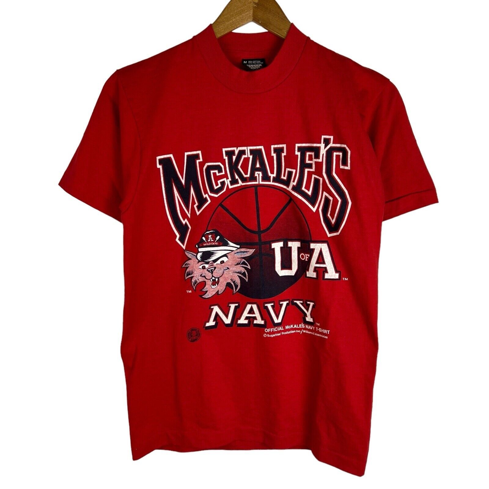 Screen Stars University Arizona Mckales Navy Wildcats Shirts M Usa Vintage 90s